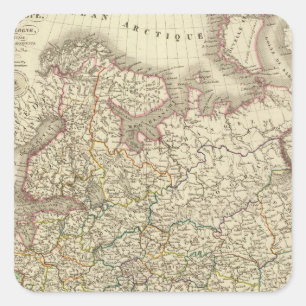 Pegatina Cuadrada Europeo Rusia, Polonia