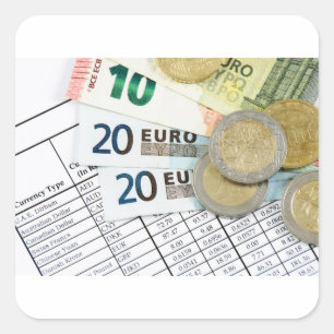 Pegatina Cuadrada Euros
