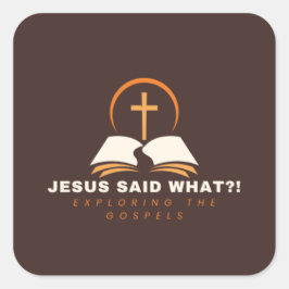 Pegatina Cuadrada Evangelios marrones centrados