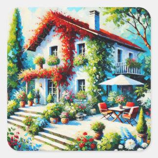 Pegatina Cuadrada Évasion Florale