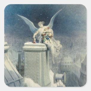 Pegatina Cuadrada Eve navidades