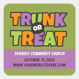 Pegatina Cuadrada Evento de la iglesia del Fiesta del maletero o del