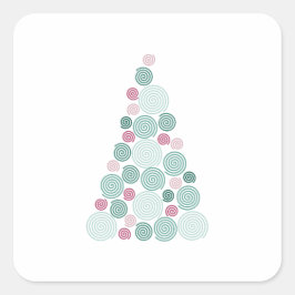 Pegatina Cuadrada Evergreen Swirl