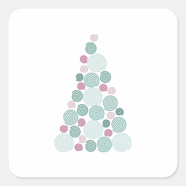 Pegatina Cuadrada Evergreen Swirl (Anverso)