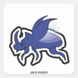 Pegatina Cuadrada Evil Rhino Beetle White | Jack Kudos