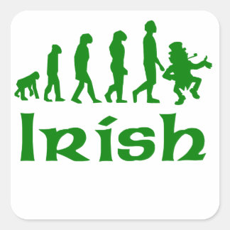 Pegatina Cuadrada Evolución de Leprechaun en Irlanda