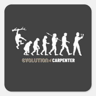 Pegatina Cuadrada Evolución Del Carpintero