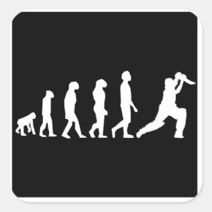 Pegatina Cuadrada Evolución del críquet