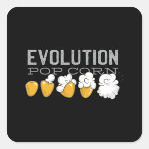 Pegatina Cuadrada Evolución del maíz pop