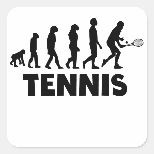 Pegatina Cuadrada Evolución del tenis (Anverso)