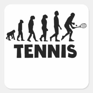 Pegatina Cuadrada Evolución del tenis