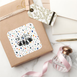 Pegatina Cuadrada Ew People Funny Meowy Gatos Negros