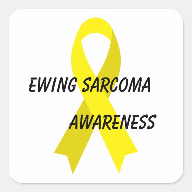 Pegatina Cuadrada Ewing Sarcoma Yellow Awarbon (Cinta para la concie (Anverso)