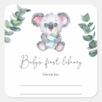 Ex libris - Oso Koala para baby shower