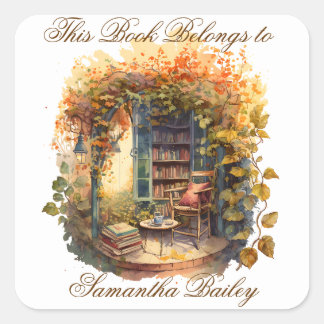 Pegatina Cuadrada Ex Libris Personalized Bookplate