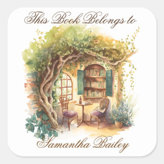 Pegatina Cuadrada Ex Libris Personalized Bookplate