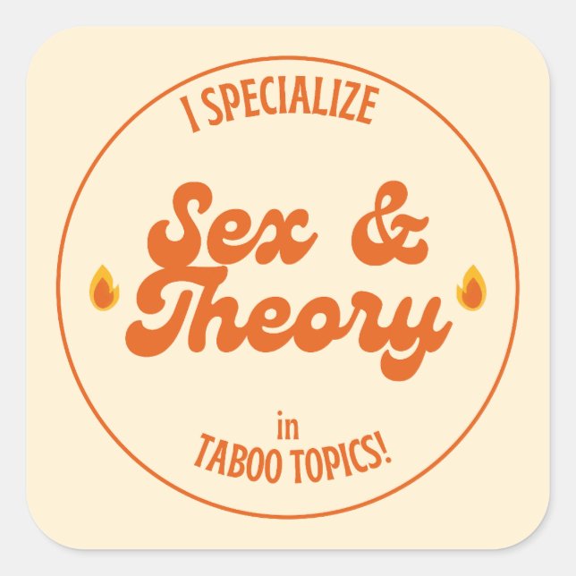 Pegatina Cuadrada $ex y teoría (Anverso)