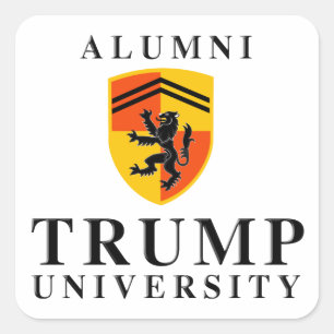 Pegatina Cuadrada Exalumnos de la Universidad de Trump --.png