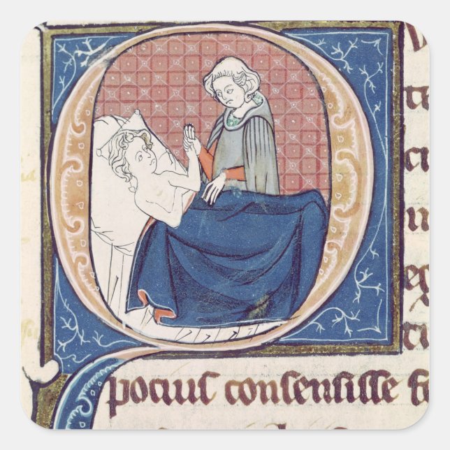 Pegatina Cuadrada Examen de un paciente (Anverso)