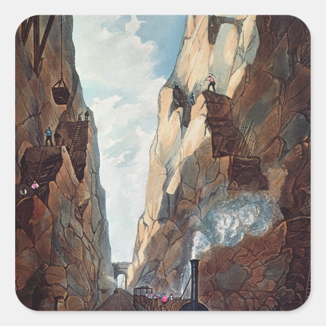 Pegatina Cuadrada Excavación del Olivo, a kilómetros (Anverso)