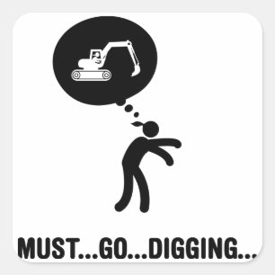 Pegatina Cuadrada Excavador