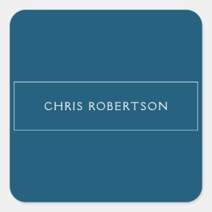 Pegatina Cuadrada Excelente nombre Personalizado azul océano