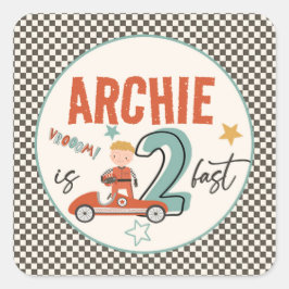 Pegatina Cuadrada Excitantes Pegatinas de autos de carreras