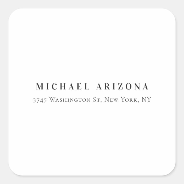 Pegatina Cuadrada Exclusivo nombre de agregado moderno personal (Anverso)