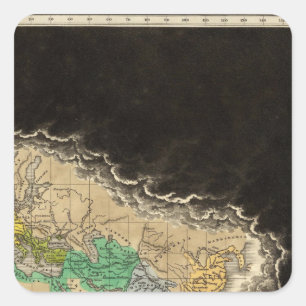 Pegatina Cuadrada Exhibición del imperio del ANUNCIO de Carlomagno