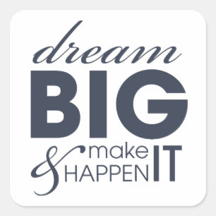 Pegatina Cuadrada Éxito ideal de motivación del trabajo