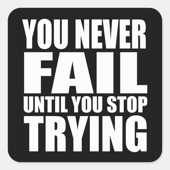 Pegatina Cuadrada Éxitos de citas motivacionales (Anverso)