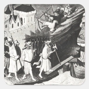 Pegatina Cuadrada Expedición contra la isla del Cipangu