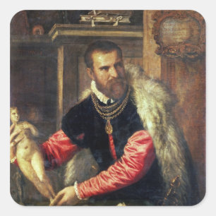 Pegatina Cuadrada Experto del arte de Jacopo Strada