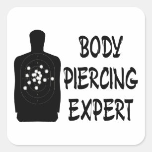 Pegatina Cuadrada Experto Piercing del cuerpo