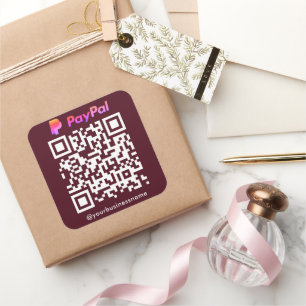 Pegatina Cuadrada Exploración de pago de código QR de Paypal para pa