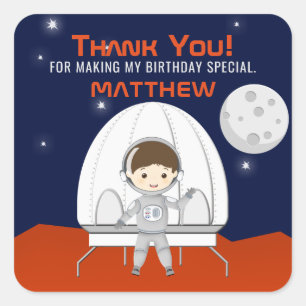 Pegatina Cuadrada Explorador de espacios