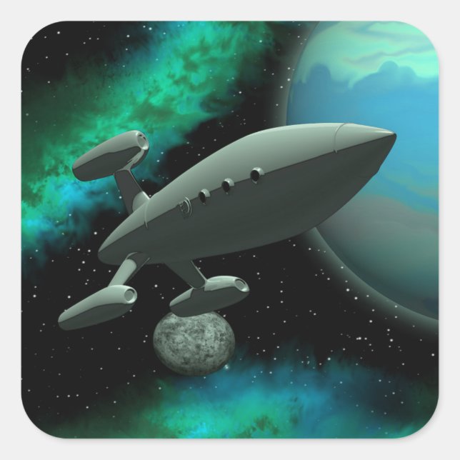 Pegatina Cuadrada Explorador de estrellas (cuadrado) (Anverso)