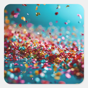 Pegatina Cuadrada Explosión de Confetti