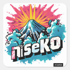 Pegatina Cuadrada Explosión Retro Niseko - Juego de Pegatinas de esq