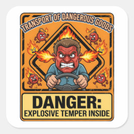 Pegatina Cuadrada Explosive Temper Trucker | ADR digital download