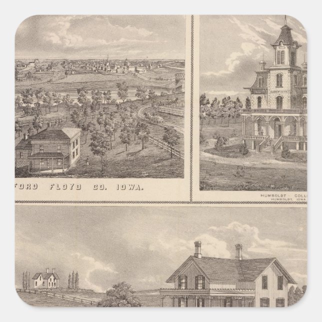 Pegatina Cuadrada Explotación agrícola (Anverso)