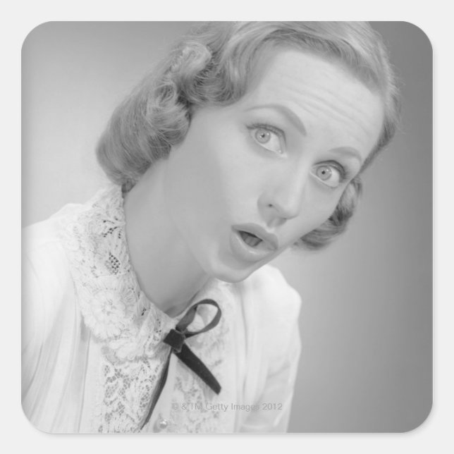 Pegatina Cuadrada Expresiones faciales (Anverso)