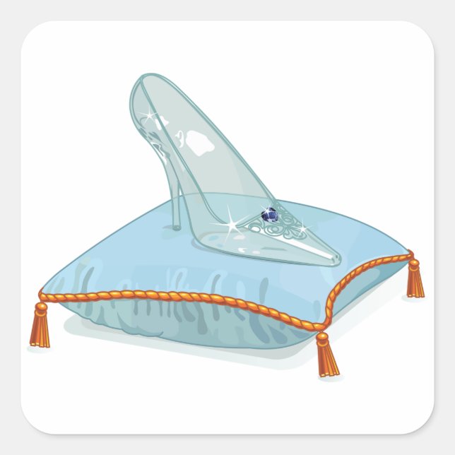 Pegatina Cuadrada Exprimidor De Vidrio En Una Almohada (Anverso)