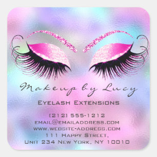 Pegatina Cuadrada Extensión de Eyelash Maquillaje Salón De Belleza R