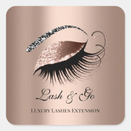 Pegatina Cuadrada Extensión de latigazo de artista de maquillaje de