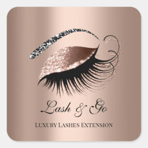 Pegatina Cuadrada Extensión de latigazo de artista de maquillaje de