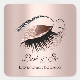 Pegatina Cuadrada Extensión de latigazo de artista de maquillaje de