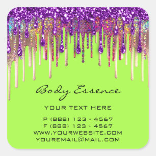 Pegatina Cuadrada Extensión de pestañas Tienda Holografía Púrpura Ca