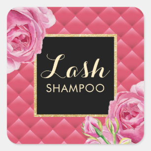 Pegatina Cuadrada Extensión Eyelash Limpieza Lux Floral Rosa