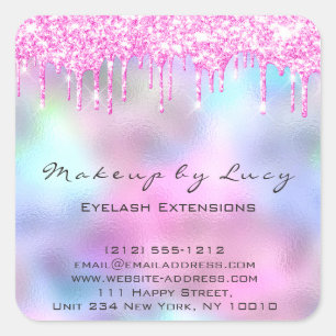 Pegatina Cuadrada Extensión Eyelash Maquillaje Artista Salon Perfora